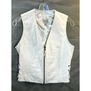 White Leather Vest Wilsons Leather Maxim size Small